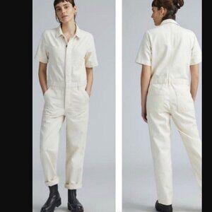 Everlane The Supersoft Jean Coverall Denim Jumpsuit Bone